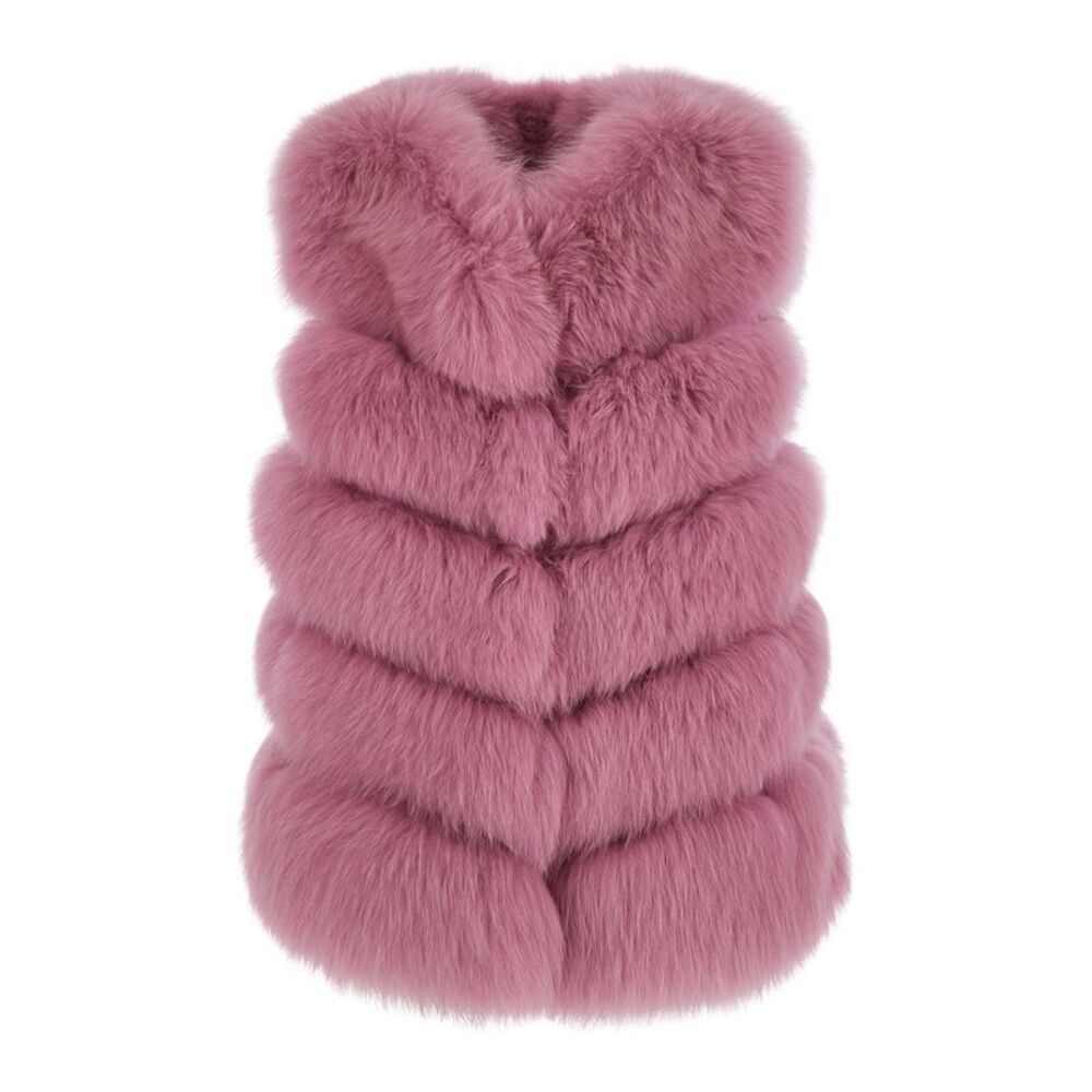Suprema Women Vest With High Collar, Made Of Fur, In Purple, Unisex